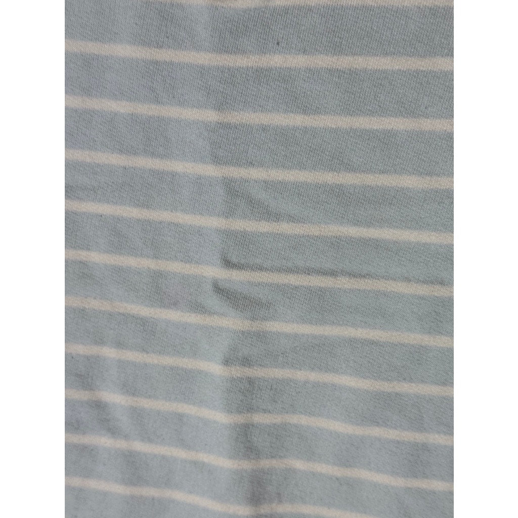 TRES BIEN Women's Green/Cream Striped Quarter-Zip Pullover Sweater SZ S