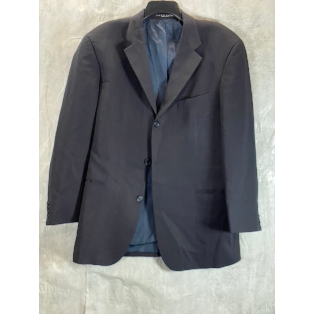 BOSS HUGO BOSS Men's Black Solid Vintage Three-Button Blazer SZ 42R