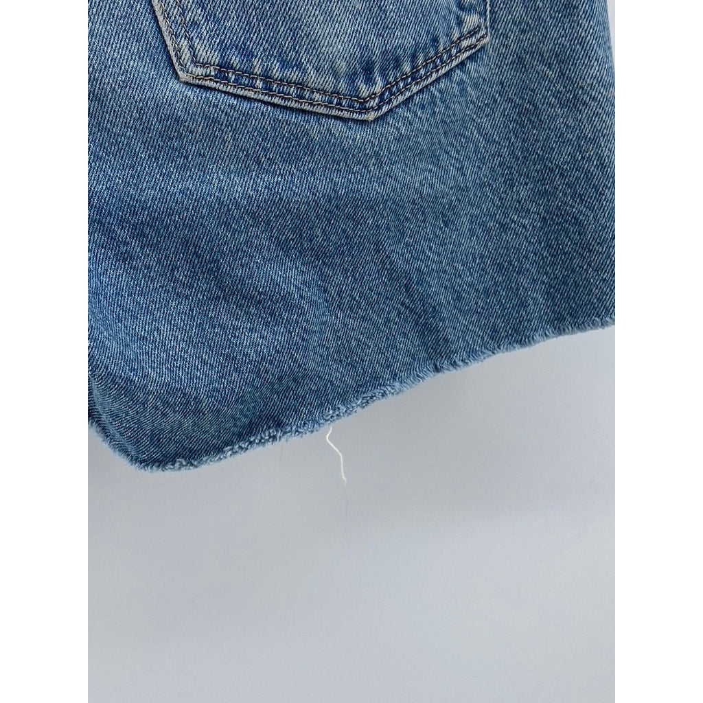 WRANGLER Women's Medium Wash Blue Cutoff Regular-Fit Shorts SZ 34