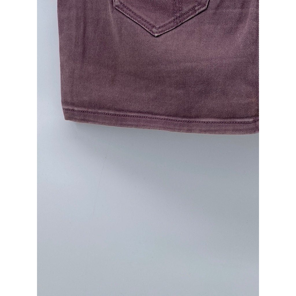 SUBLEVEL Women's Purple Denim Five-Pocket Extra Mini Skirt SZ L