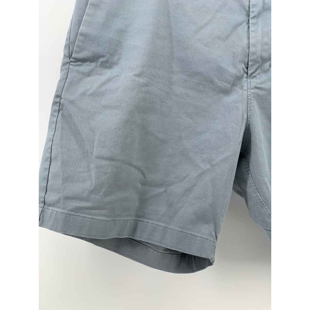 UNBRANDED Men's Light Blue Solid Regular-Fit Casual Chino Short SZ 36