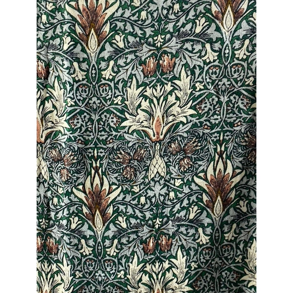 MORRIS & CO X H&M Women's Green Floral Crewneck Long Sleeve Top SZ 6
