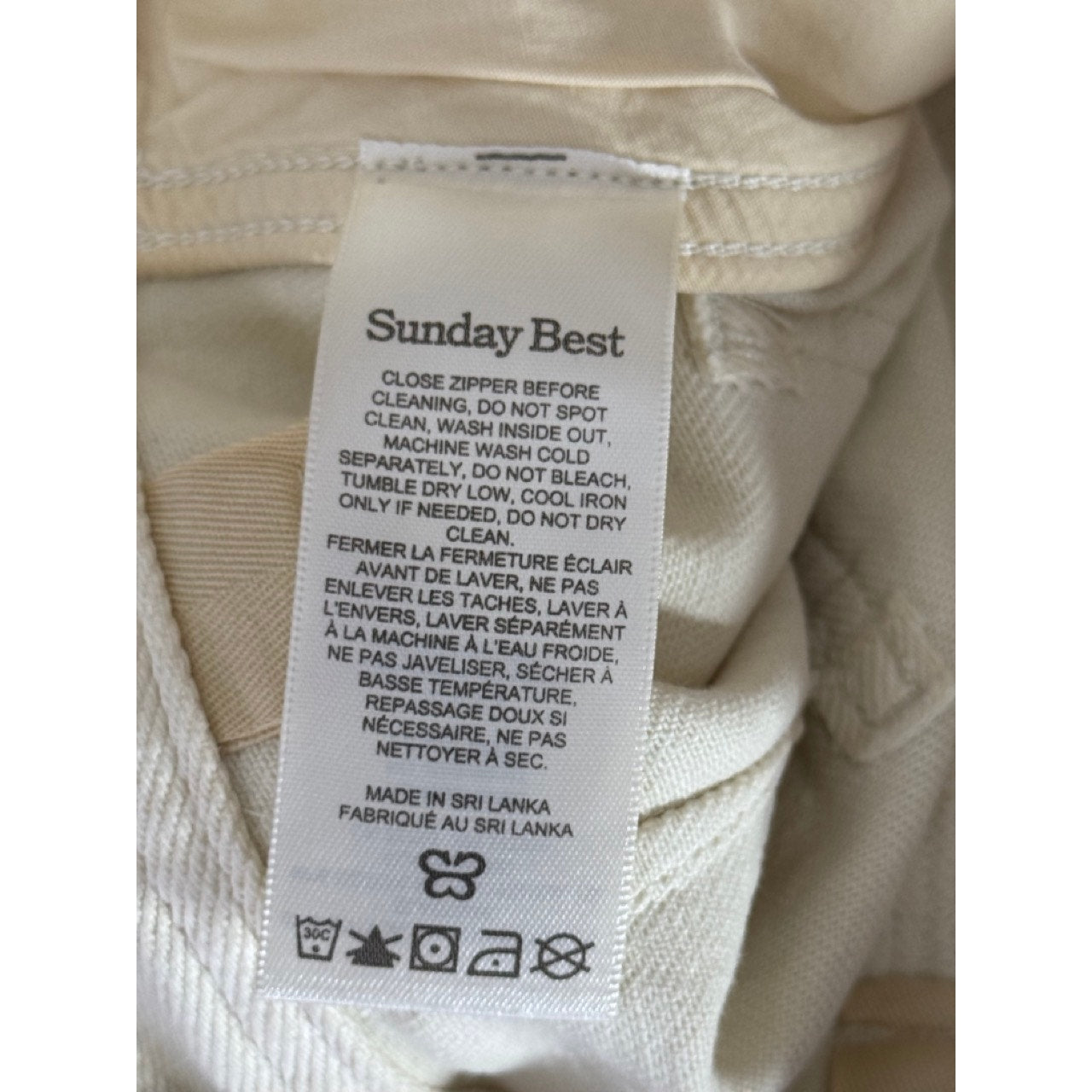 SUNDAY BEST Women's Beige Straight-Leg Denim Jeans SZ 2