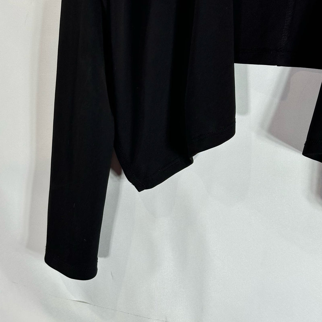 CARMEN CARMEN MARC VALVO Women's Black Solid Open-Front Long Sleeve Cardigan SZL