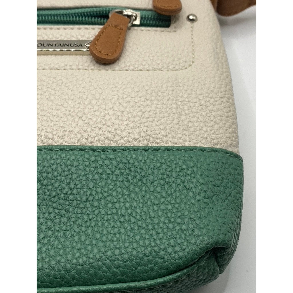STONE MOUNTAIN USA Women's Cream/Green/Brown Cross Body Purse