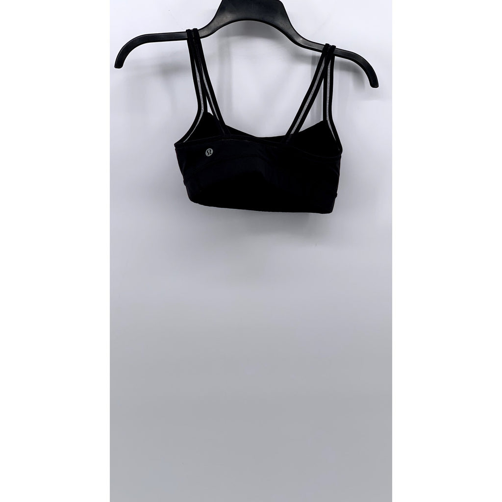 LULULEMON Women's Black Mesh Strap Scoop-Neck Pullover Sports Bra SZ XS
