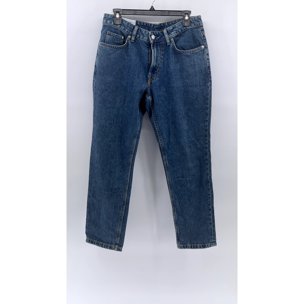 & DENIM Men's Blue Denim Regular-Fit Tapered Cropped Jeans SZ 30X32