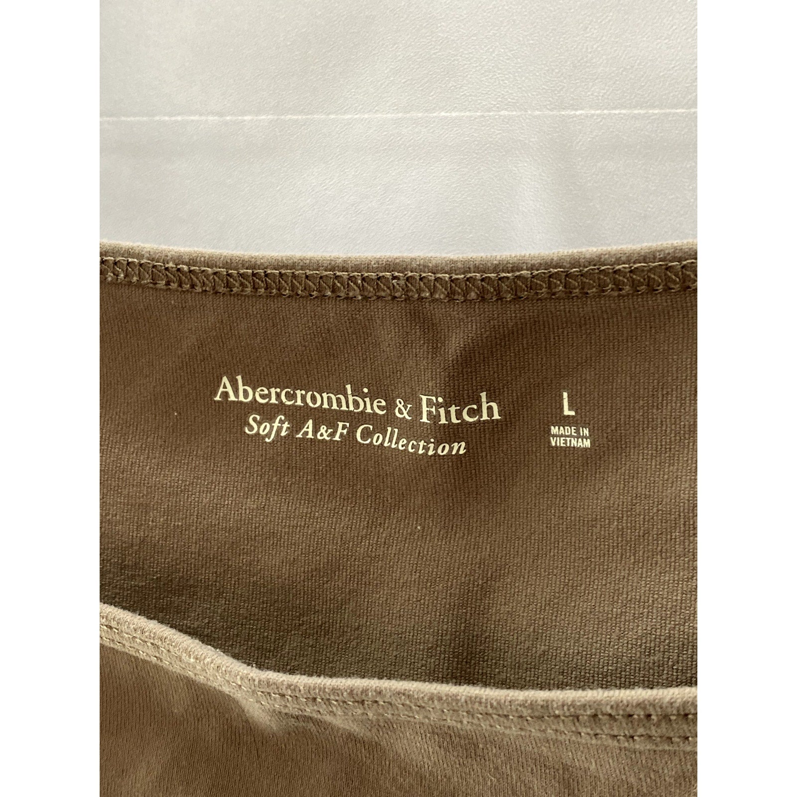 ABERCROMBIE & FITCH Women's Brown Straight-Neck Cropped Tank Top SZ L