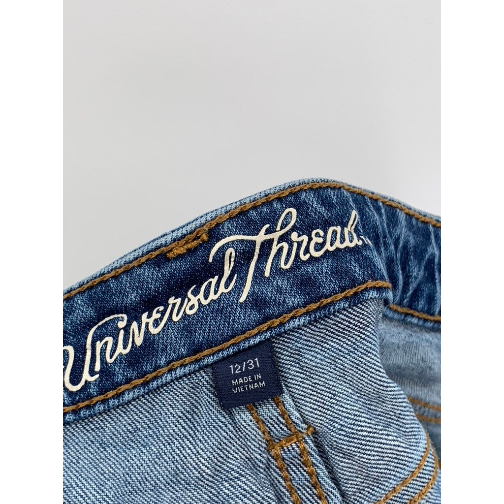 UNIVERSAL THREAD Women's Blue Denim Distressed Frayed Shorts SZ 12/31