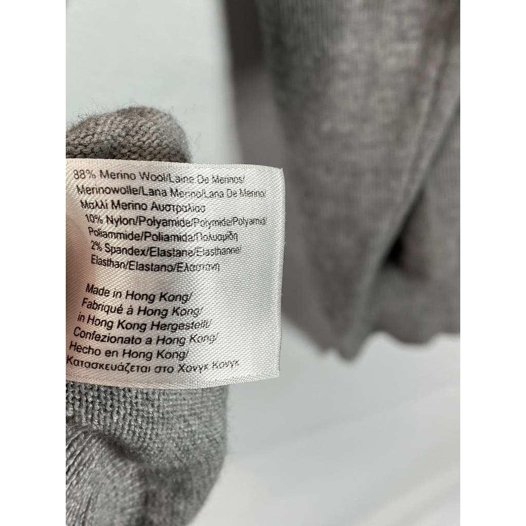 BROOK BROTHERS Men's Gray Crewneck Merino Wool-Blend Pullover Sweater SZ XL