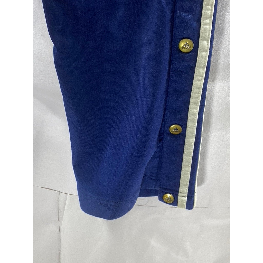 ADIDAS Women's Blue-White 3-Stripe Elastic Waist Adibreak Pull-On Pant SZ S