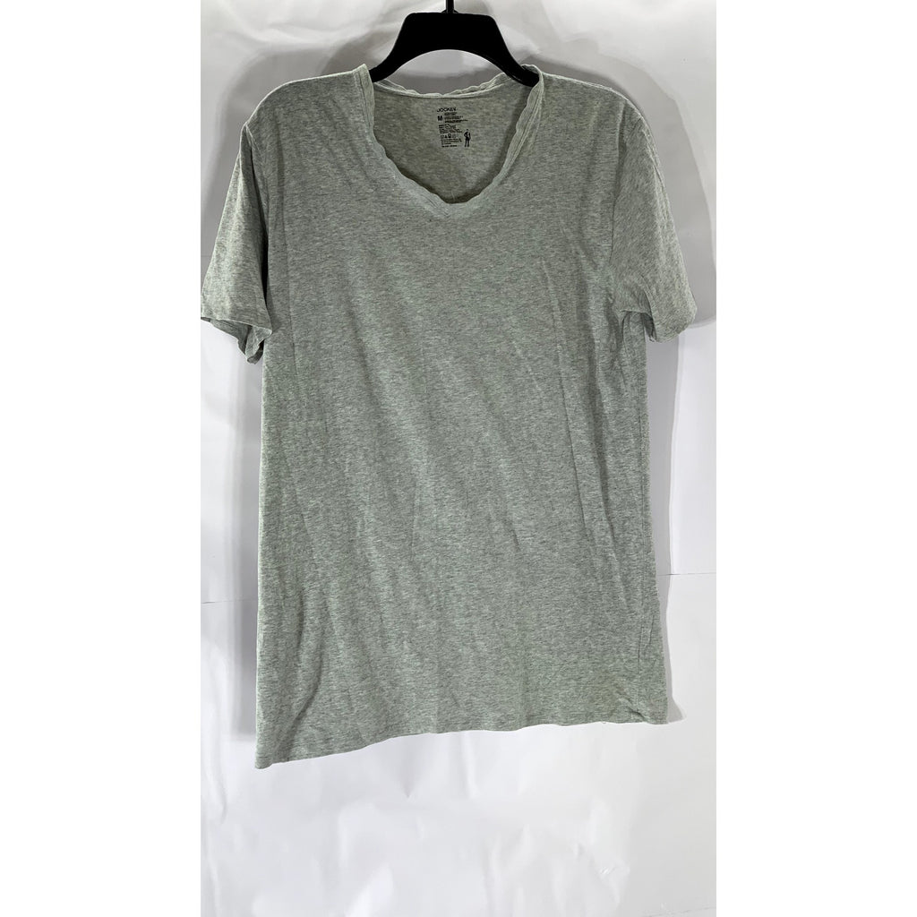 JOCKEY Men’s Gray Solid Cotton Stretch V-Neck Short Sleeve T-Short SZ M