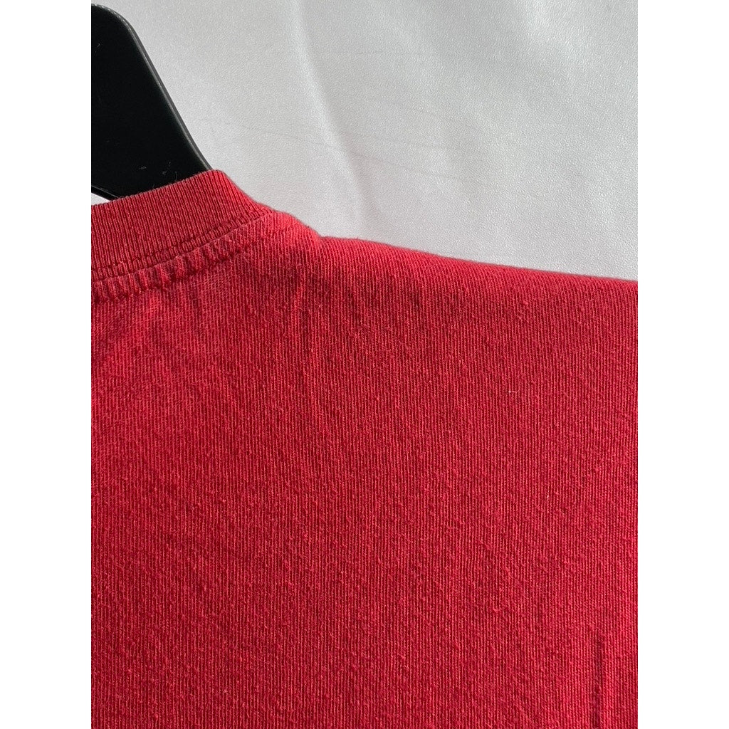 OLD NAVY Boy's Red Crewneck Solid Casual Short Sleeve T-Shirt SZ L(10-12)