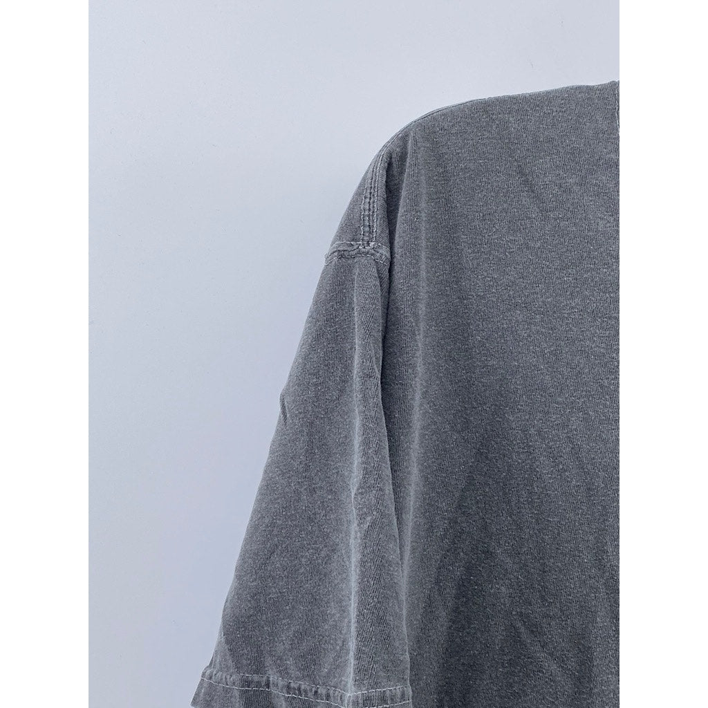 COMFORT COLORS Men's Gray Crewneck Logo Short Sleeve Casual T-Shirt SZ L