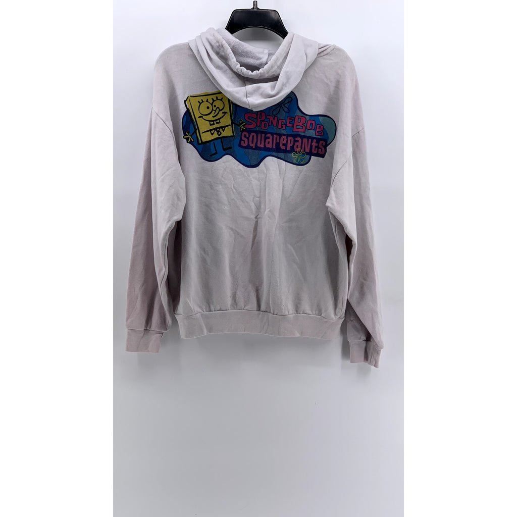 NICKELODEON Unisex White Spongebob Squarepants Graphic Hoodie SZ L