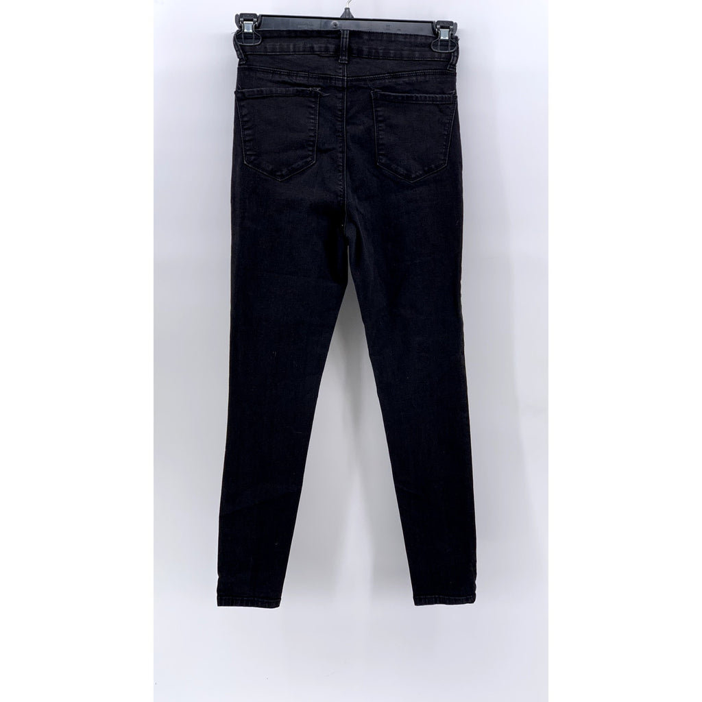 UNBRANDED Women's Black Solid Skinny Leg Jeans SZ 28
