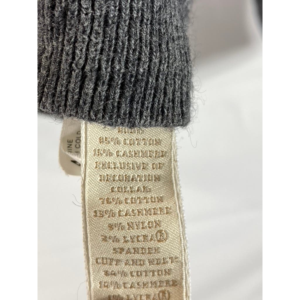 BANANA REPUBLIC Men's Heather Gray Cotton-Cashmere Elbow-Patch Sweater SZ S