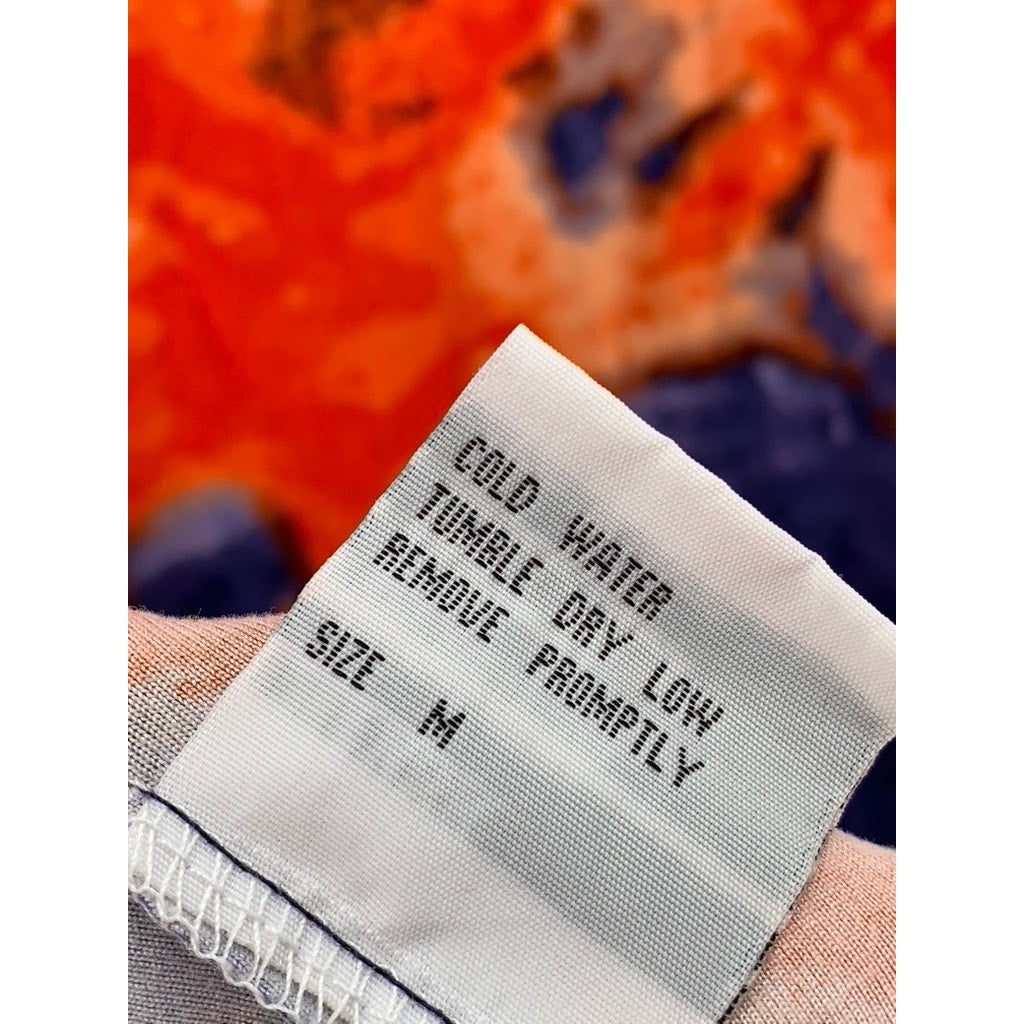 LOVE UNIVERSITY Women's Orange-Blue Tie-Dye V-Neck Tank Maxi Dress SZ M
