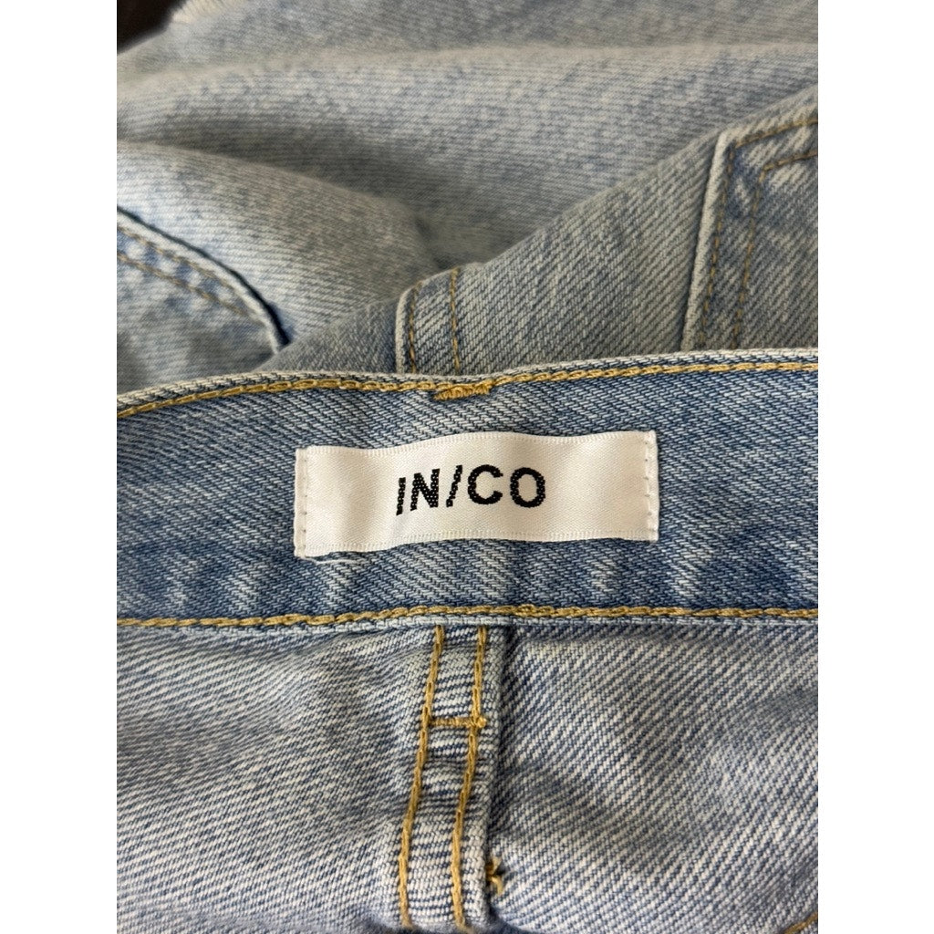 IN/CO Women's Light Blue Asymmetrical Waist Denim Straight-Leg Jeans SZ 23