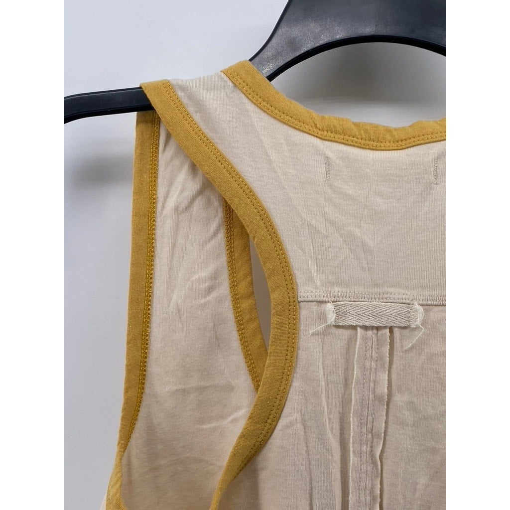 WE THE FREE Women's Beige-Yellow Scoop-Neck Racerback Reggi Tank Top SZ S