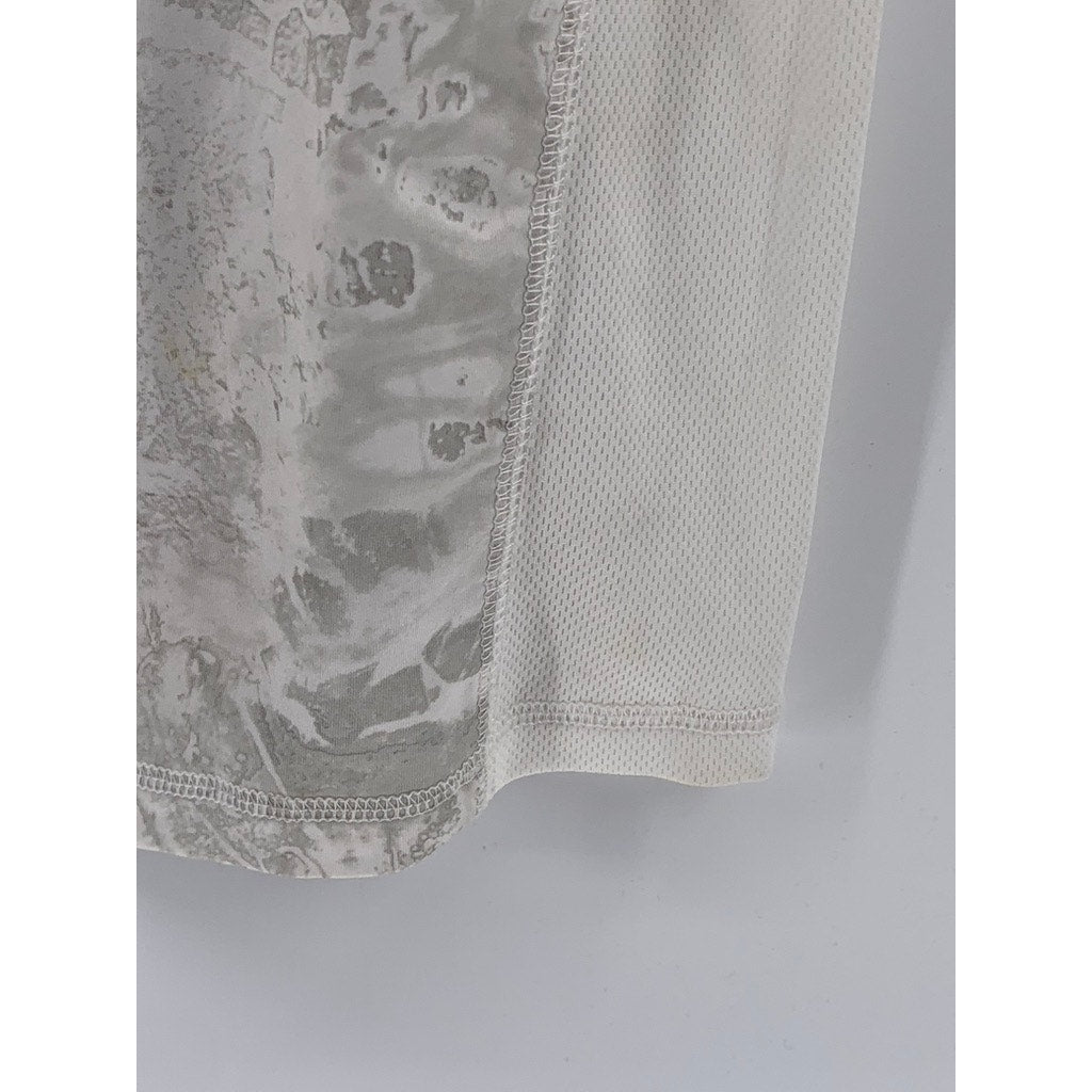 REALTRTEE Men's White-Gray Crewneck Lightweight Short Sleeve T-Shirt SZ 2XL