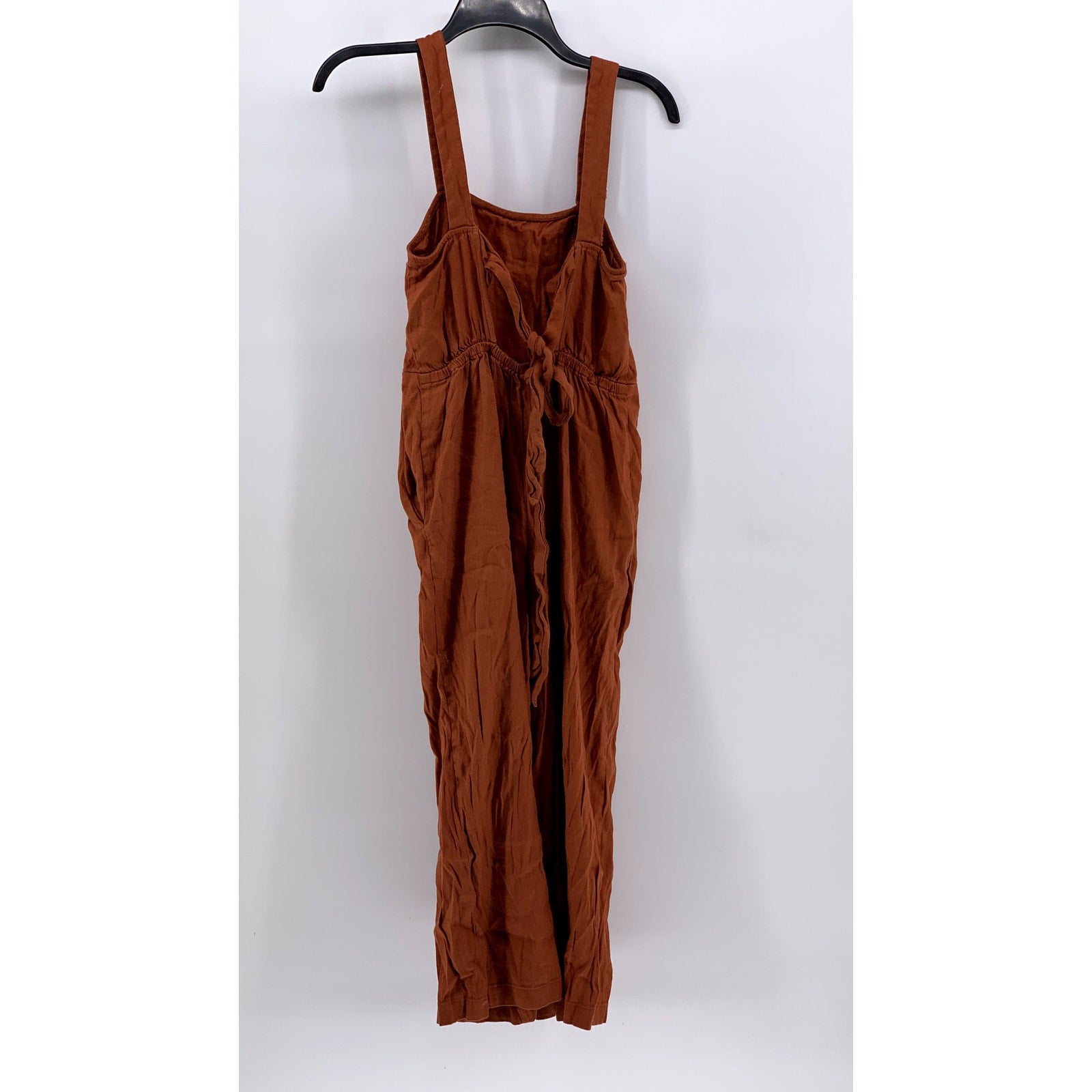 EXPRESS Women's Burnt Orange Straight-Neck Linen-Blend Jumpsuit SZ XS