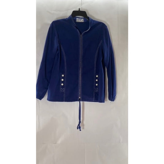 BOBBIE BROOKS Women's Denim Zip-Up Drawstring Hem Shirt Jacket SZ S