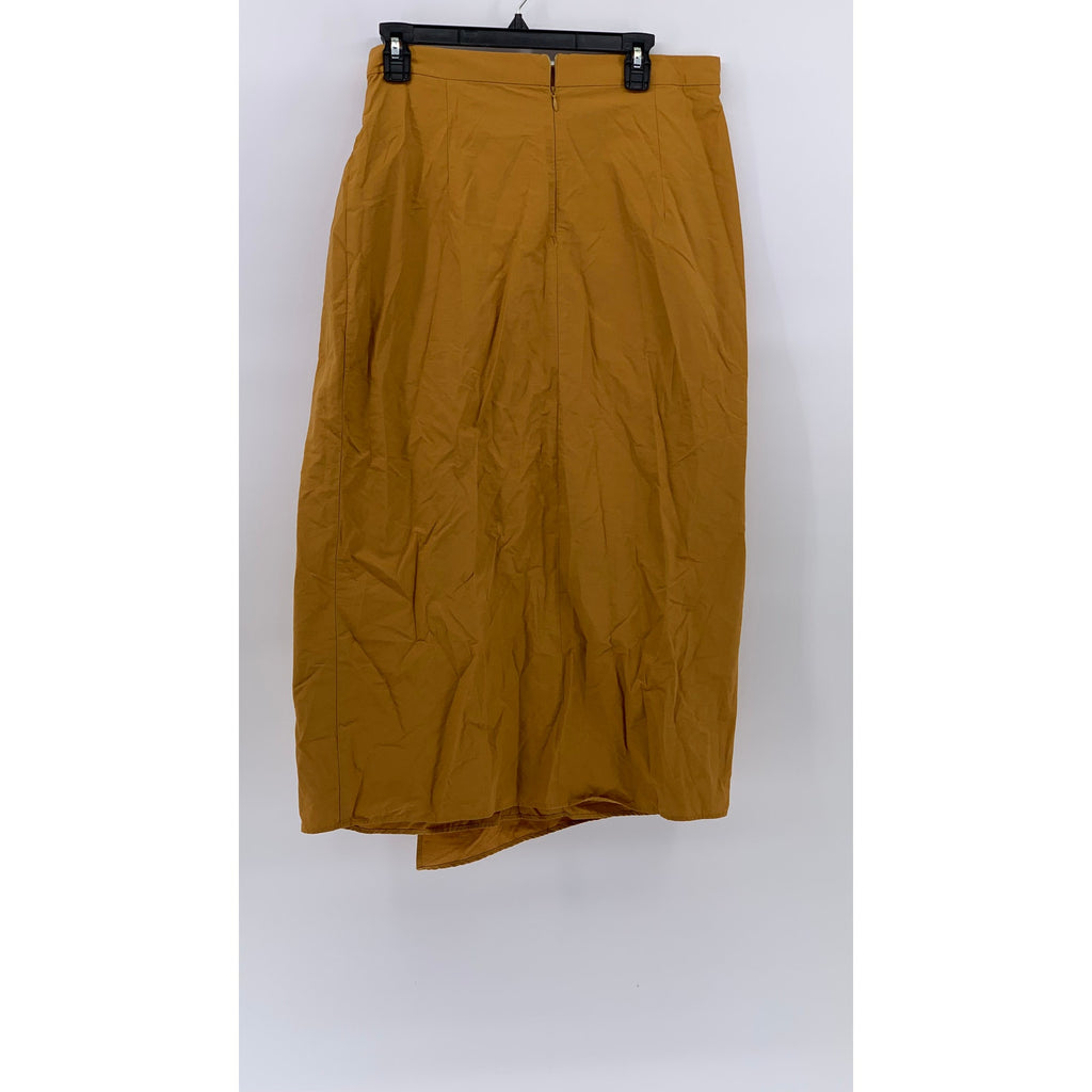 MNG SUIT Women's Mustard Yellow Large Ring Wrap Midi Skirt SZ L