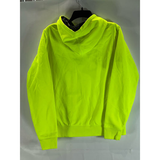 UNDER ARMOUR Women's Neon Lime Green UA Storm Semi-Fitted Pullover Hoodie SZ M