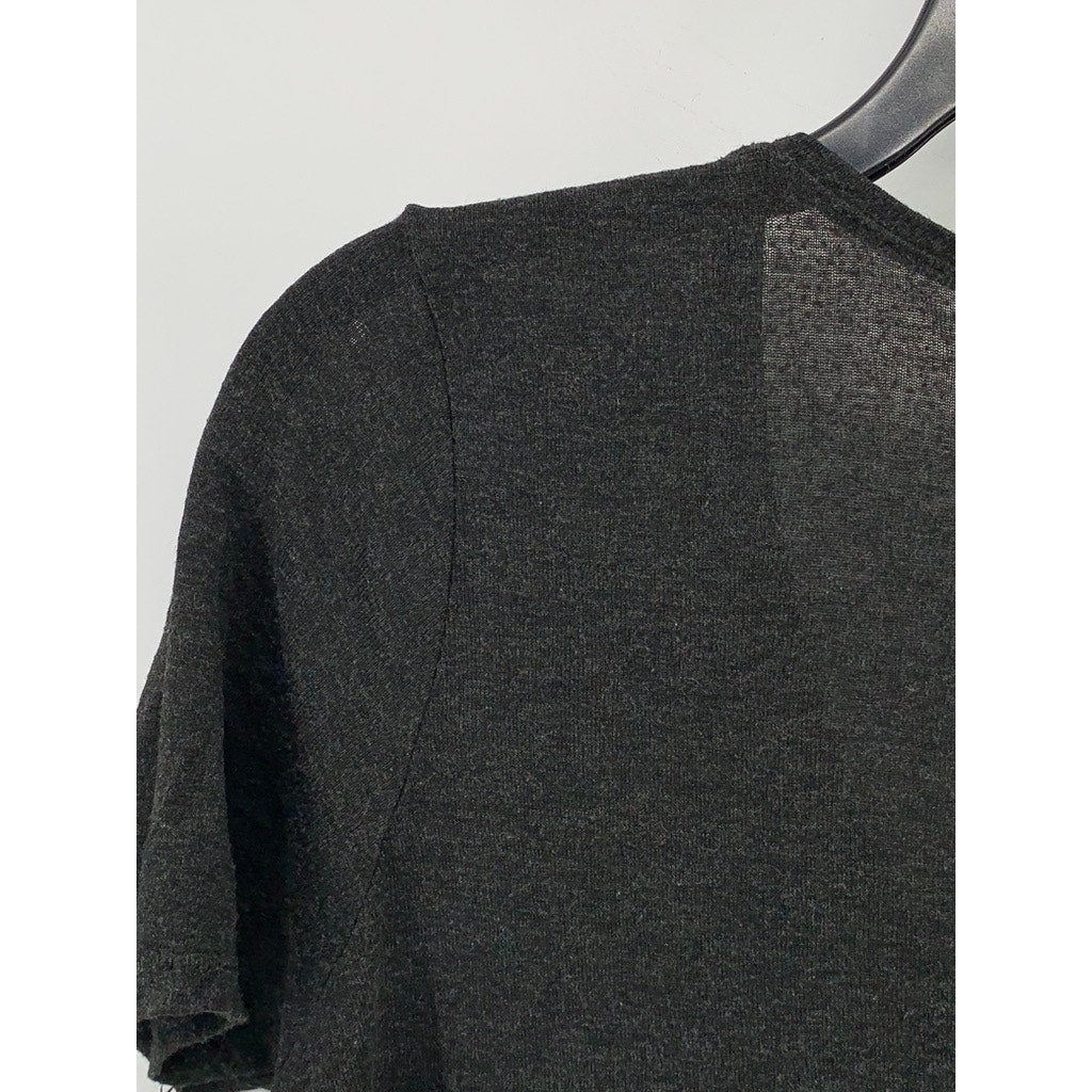 BRANDY MELVILLE Women's Charcoal Gray Scoop-Neck T-Shirt SZ OS
