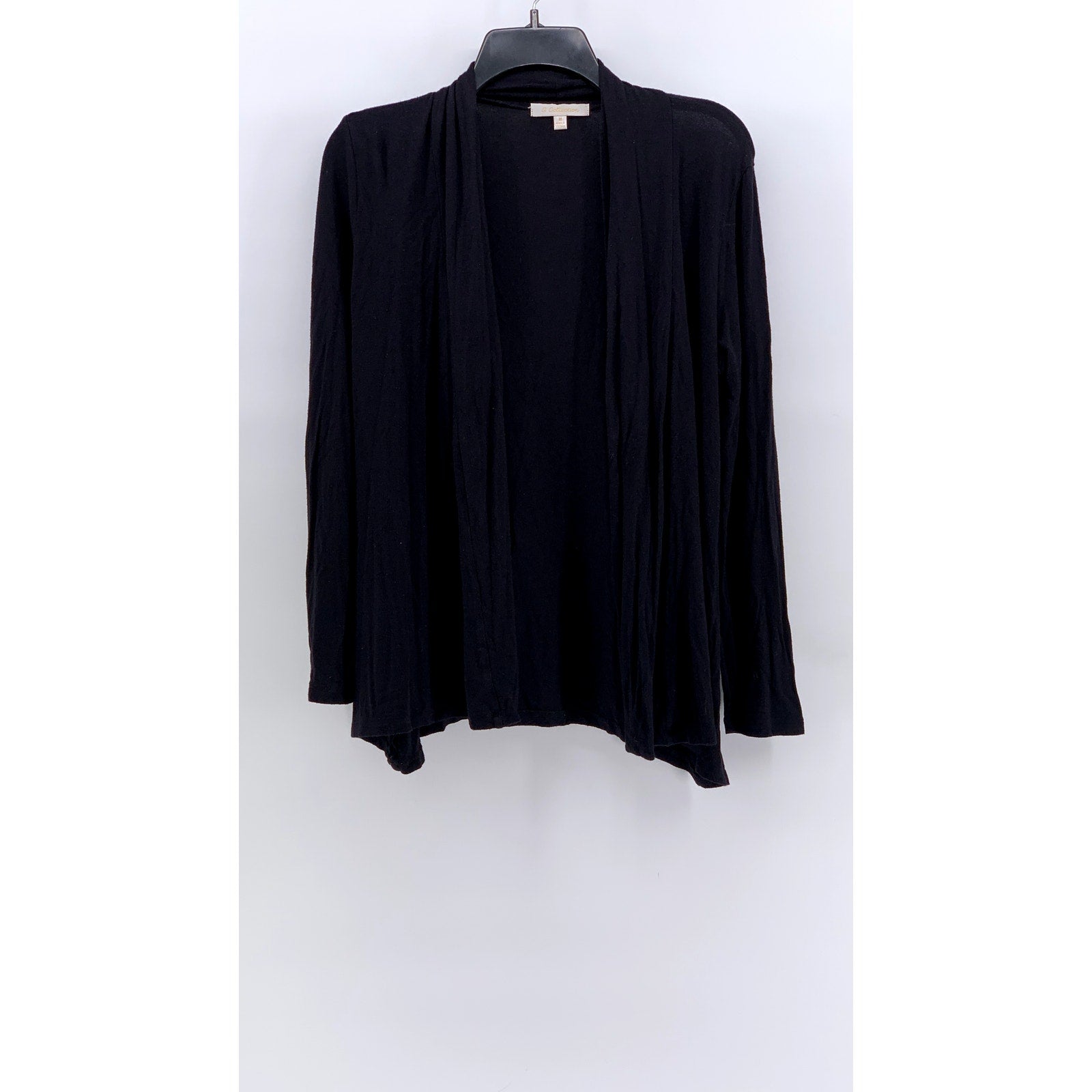 G COLLECTION Women's Black Solid Open-Front Cardigan SZ M