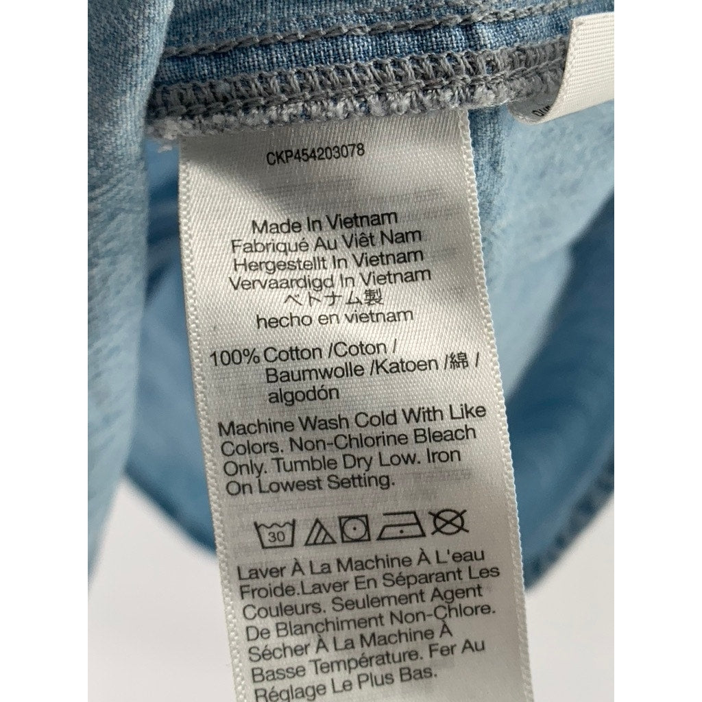 MADEWELL Women's Blue Chambray Button-Up Long Sleeve Workshirt SZ M