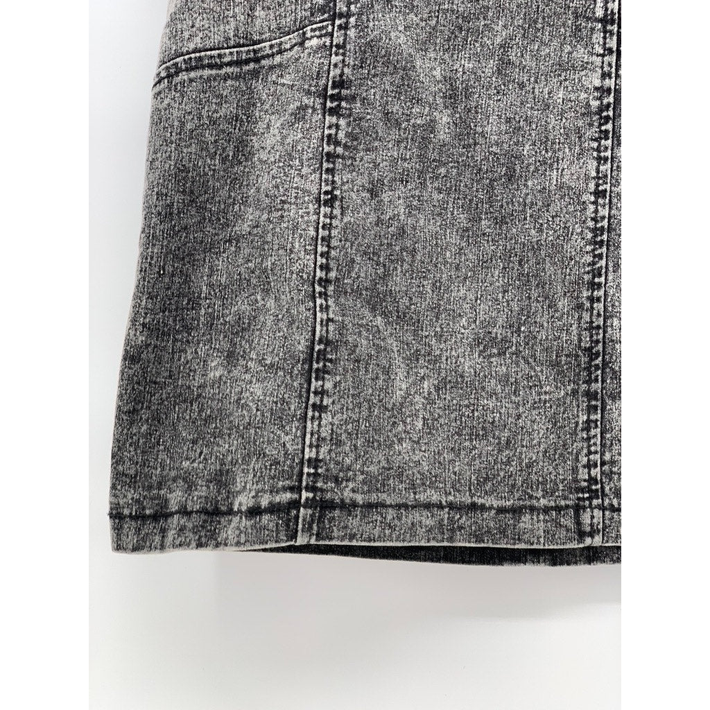 NOLLIE Women's Black Acid Wash Denim y2k Punk Goth Skater Mini Skirt SZ M