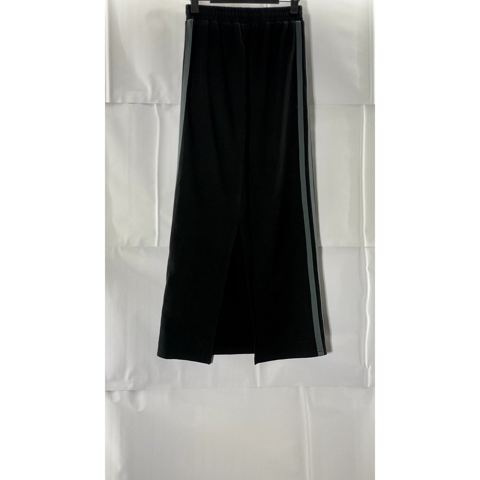 ROUTE ROOM Women's Black/Blue Double Stripe Side Panel Pull-On Maxi Skirt SZ M