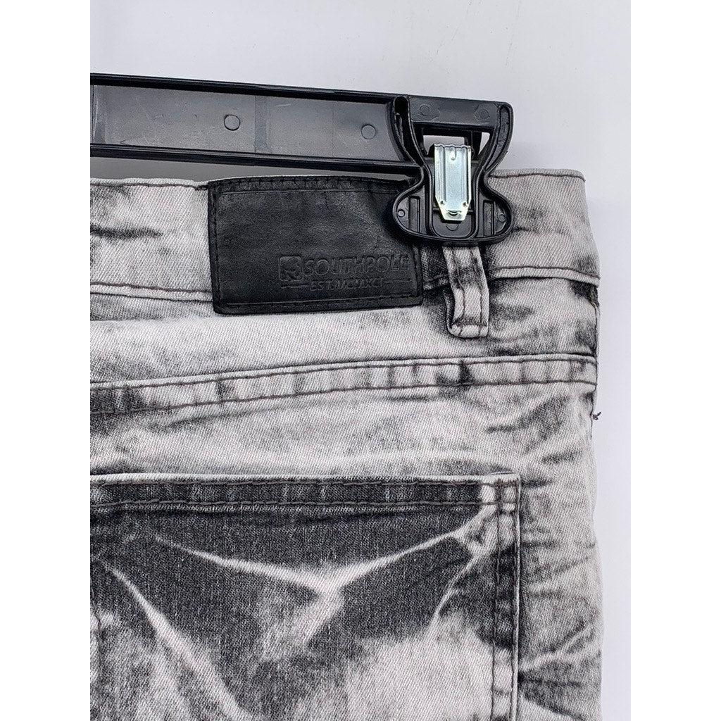 SOUTHPOLE Men's Gray Dyed Textured Denim Skinny Jeans SZ 30X30