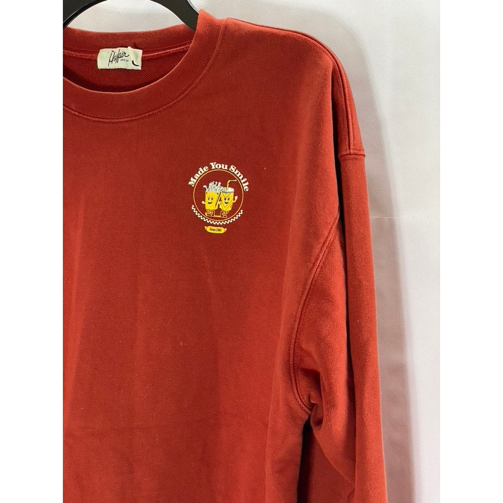 THE MAYFAIR GROUP Unisex Rust Red French Fries "Made you Look" Sweatshirt SZ S/M