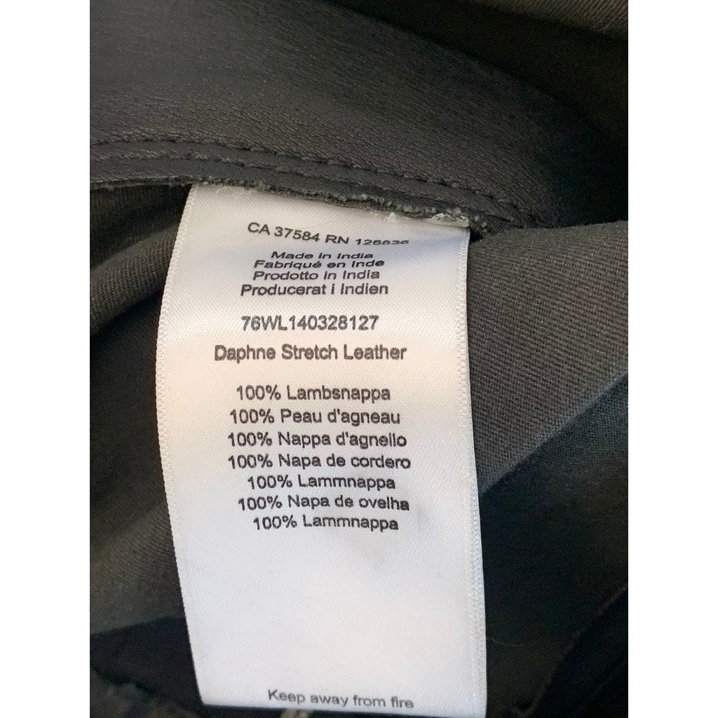 J. LINDEBERG Women's Black Leather Daphne Stretch Pull-On Pant SZ 34