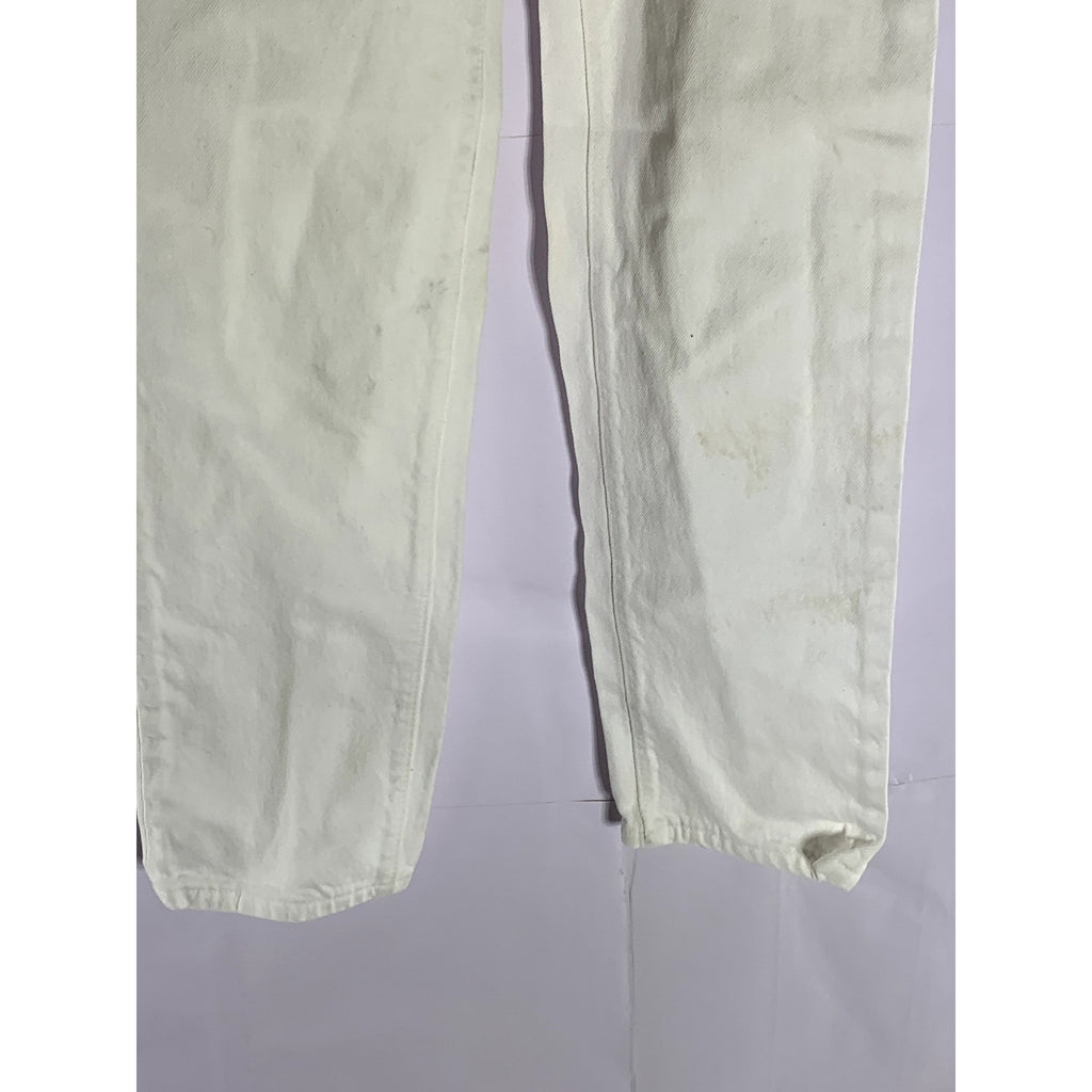 LEVI'S Women's White Vintage 501 Short Slim-Leg Button-Fly Five-Pocket Jean SZ23