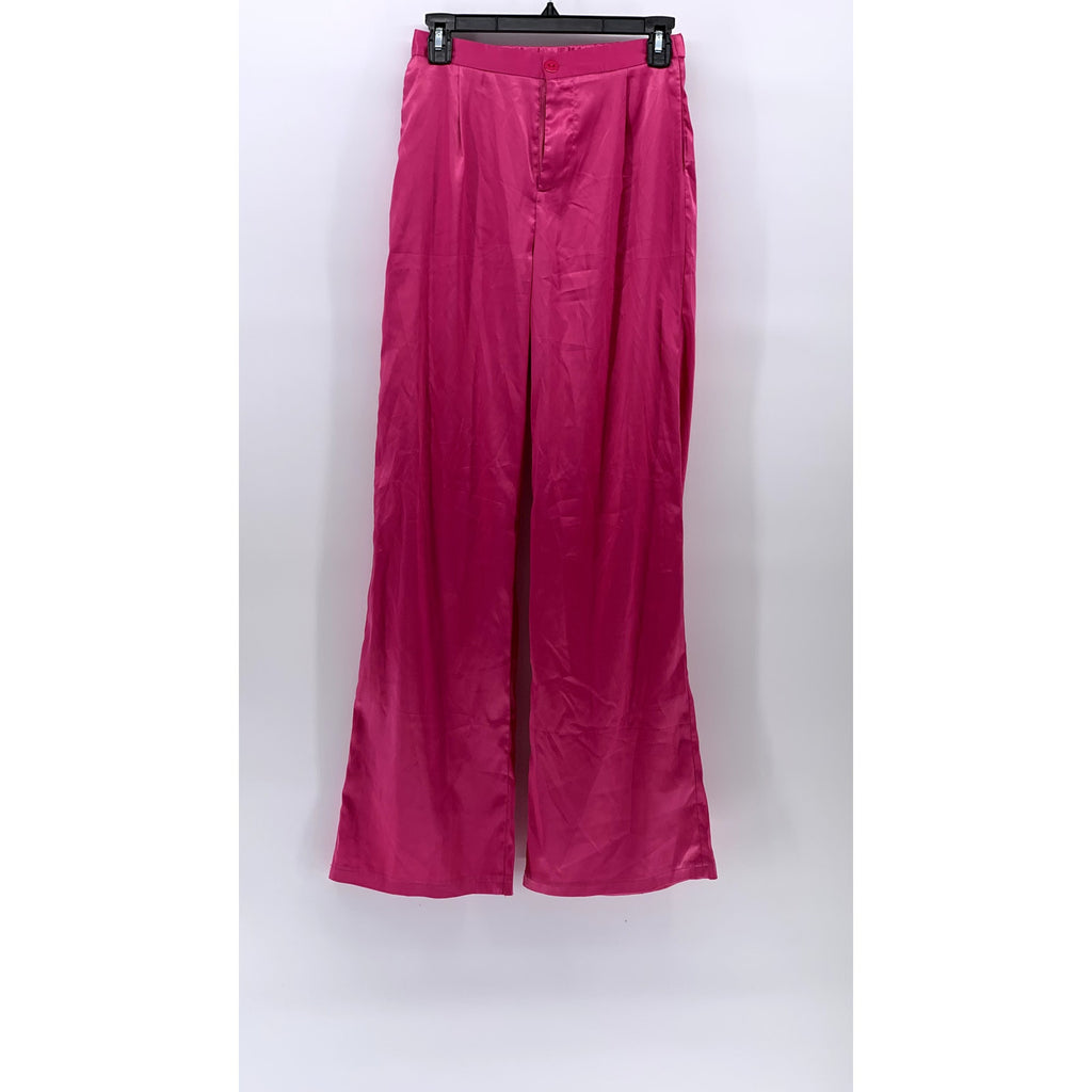 ADIKA Women's Fuchsia Pink Wide-Leg High-Rise Dress Up Pant SZ S
