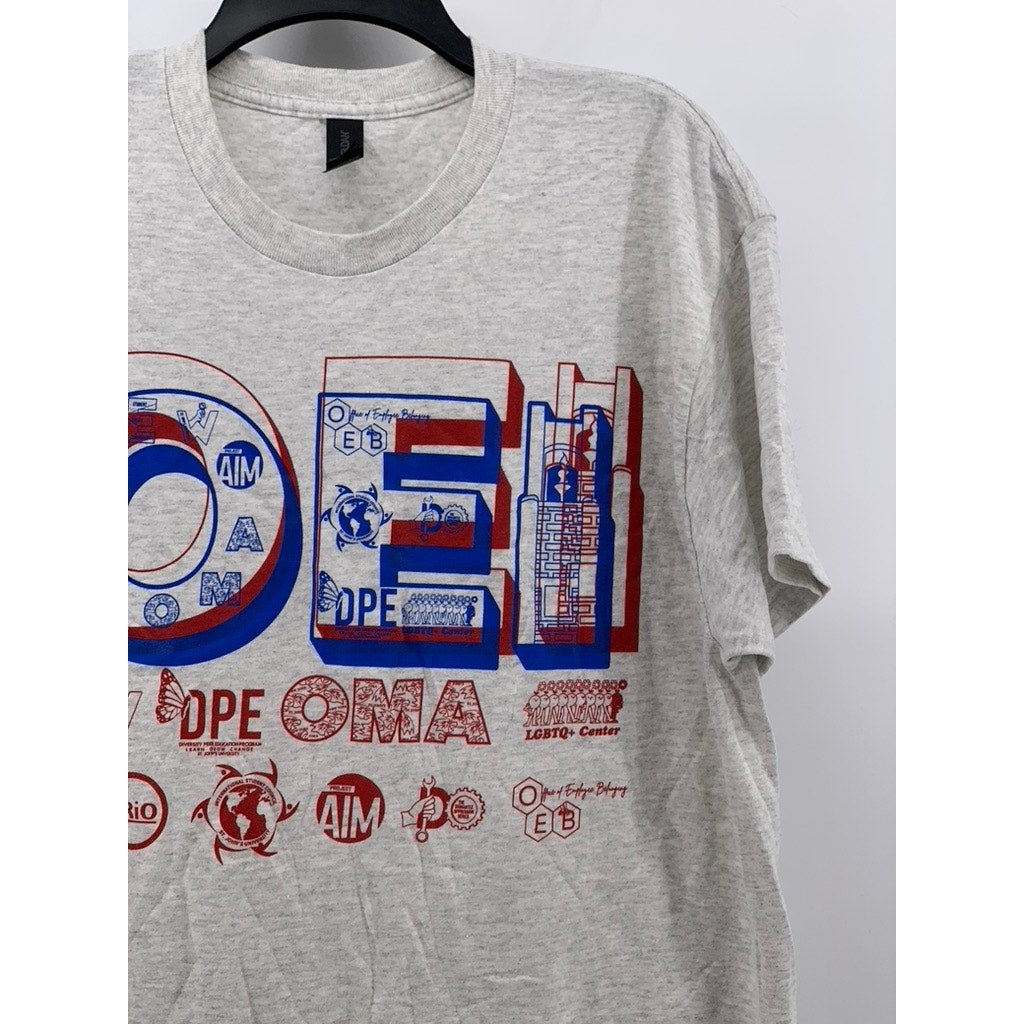 GILDAN Men's Gray Graphic Heavy Cotton T-Shirt SZ L