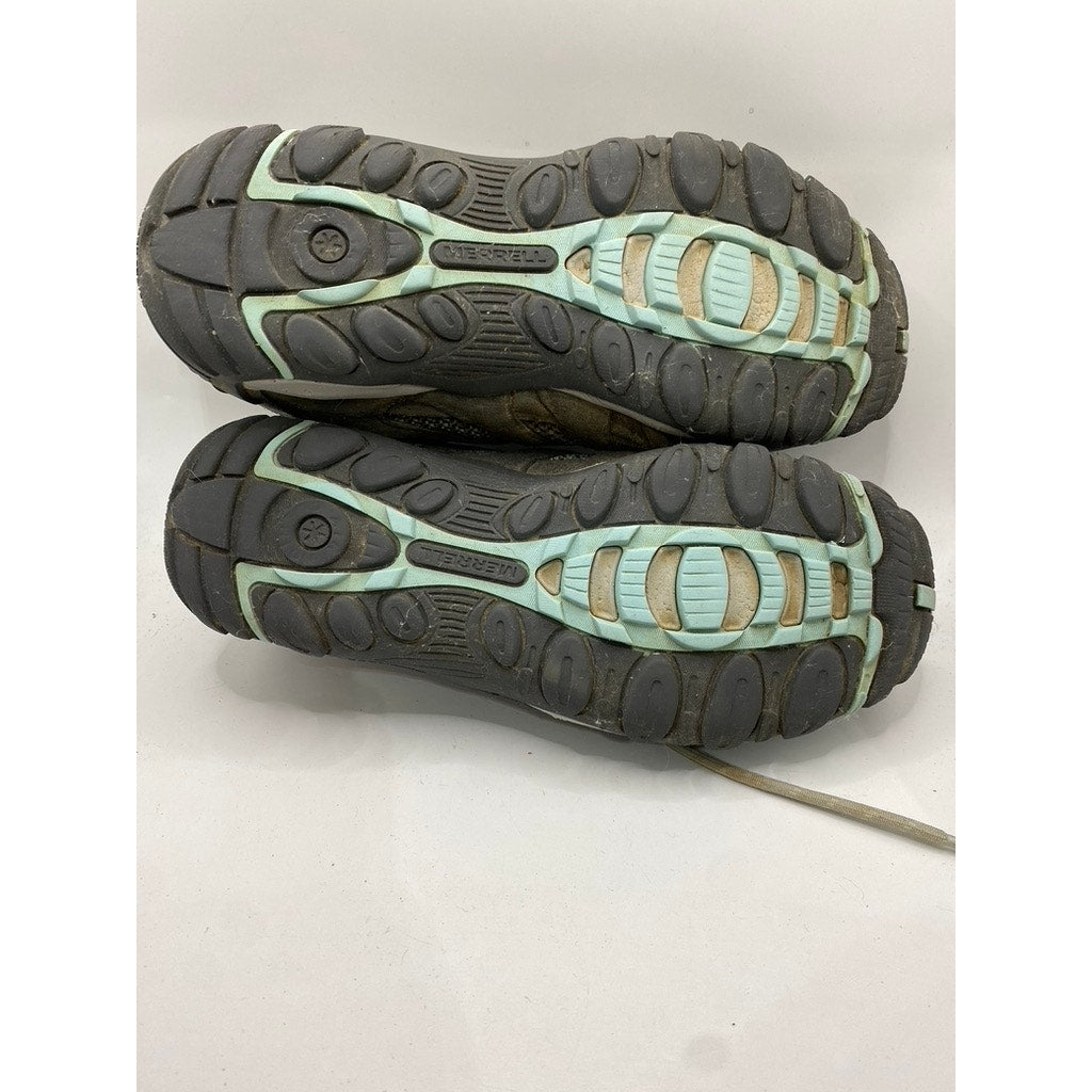 MERRELL Women's Gray Mesh Alverstone Hiking Lace-Up Sneakers