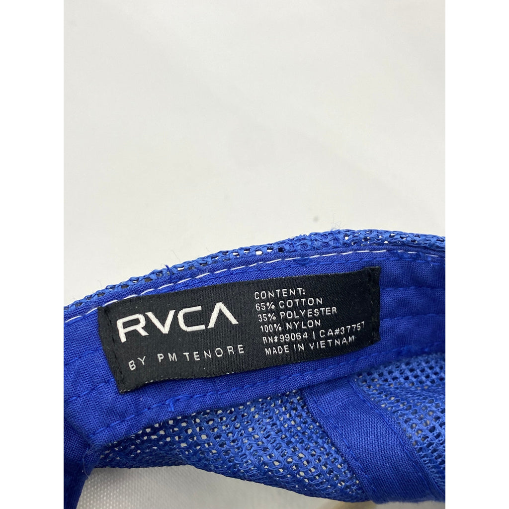 RVCA ISLANDS Men's Blue-White Patch Mesh-Panel Trucker Hat SZ OS