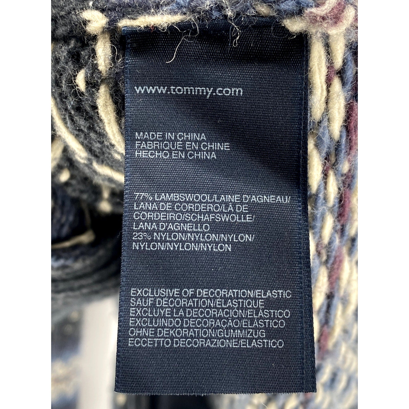 HILFIGER DENIM Men's Navy Fair Isle Knit Shawl Collar Button-Up Cardigan SZ M