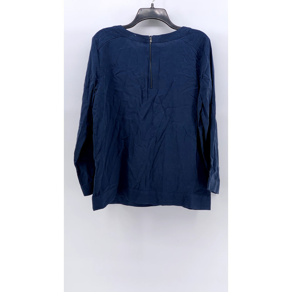BANANA REPUBLIC Women's Navy Scoop-Neck Long Sleeve Top SZ L
