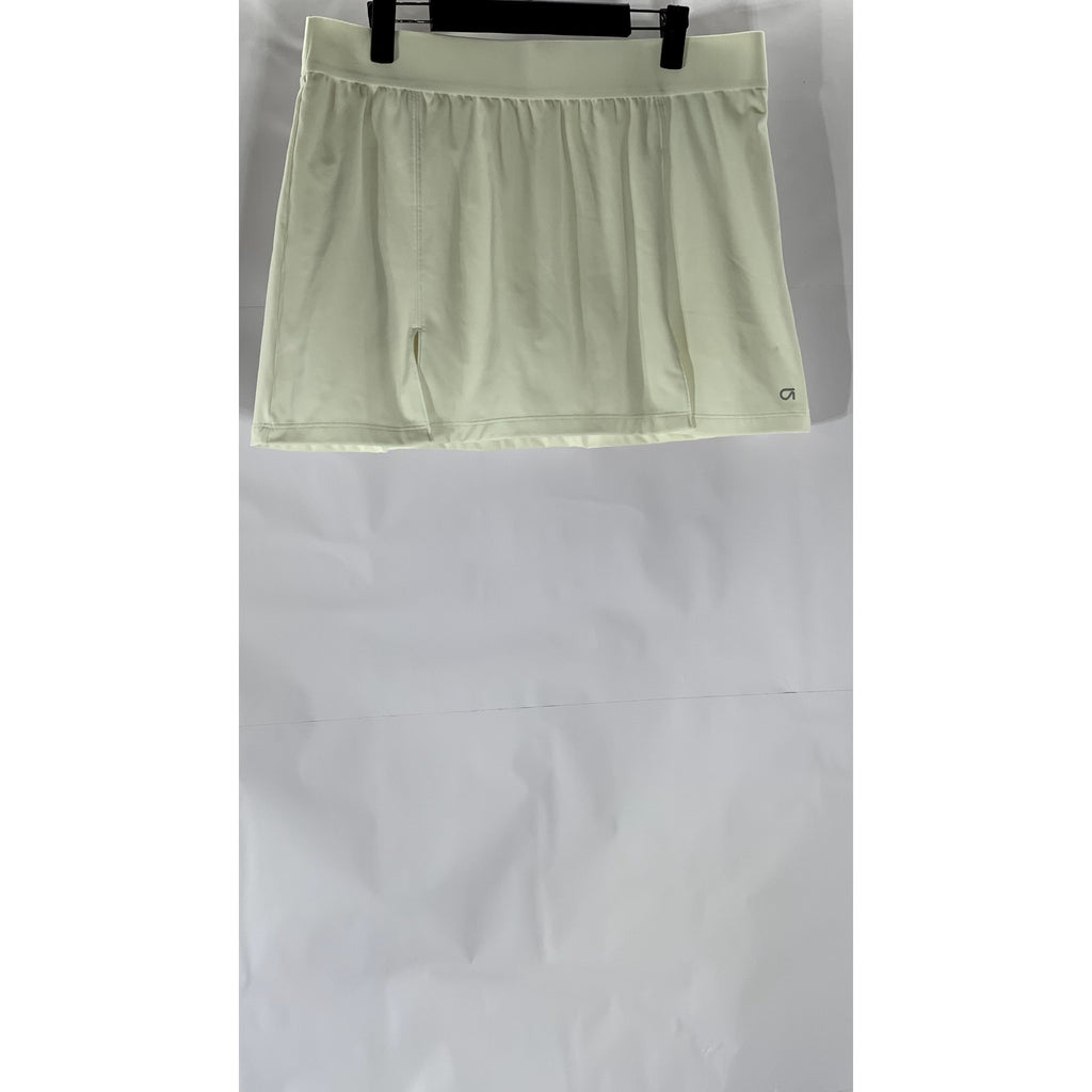 GAP Women's Petite Off-White Eclipse Front Split Hem Active Skort SZ L