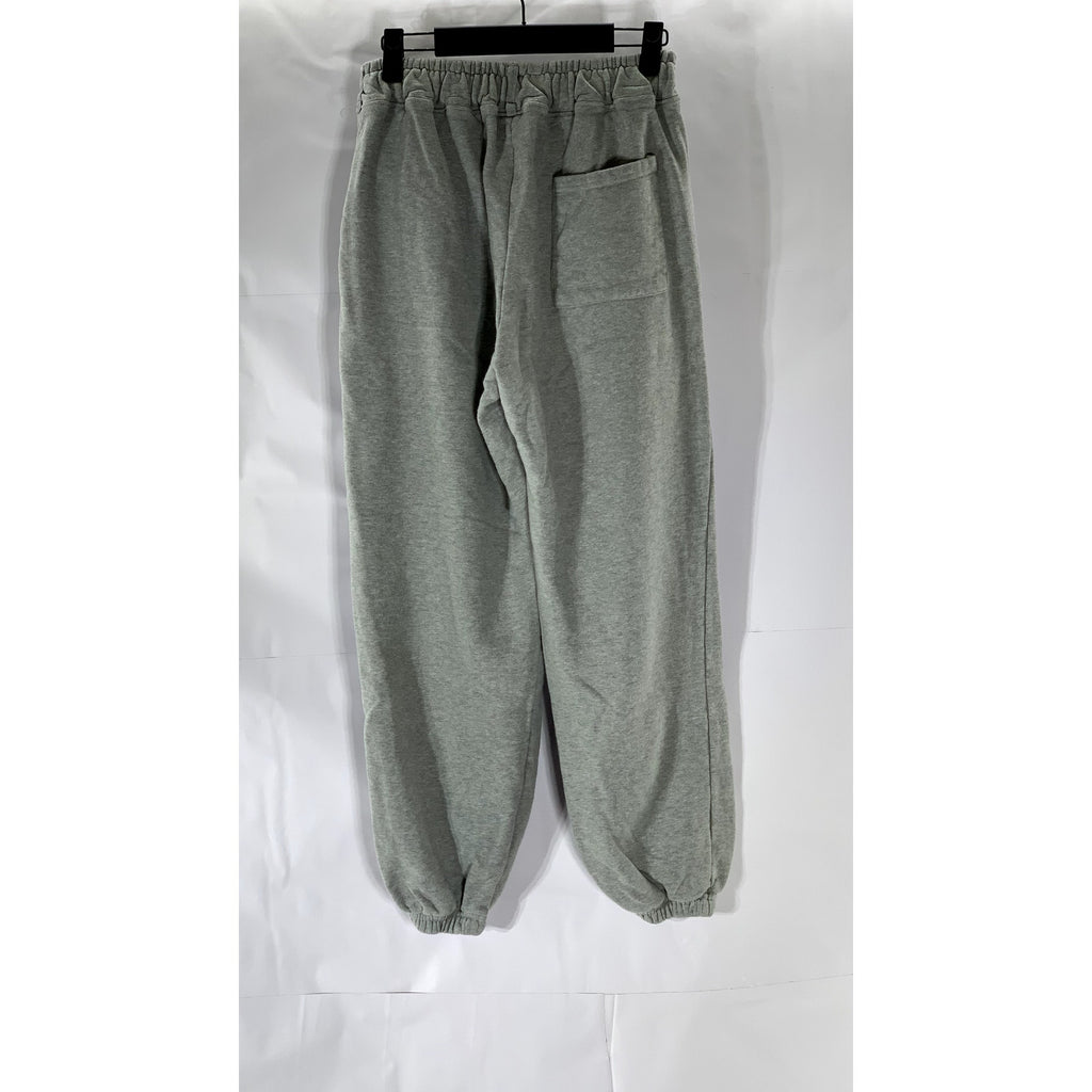 BRILLIANT Women's Light Gray Elastic-Waist Pull-On Jogger Sweatpants SZ M