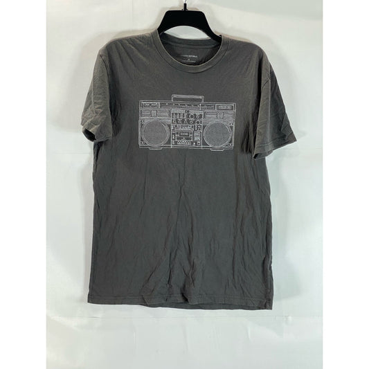 BANANA REPUBLIC Men's Gray Stereo Graphic Crewneck Short Sleeve Shirt SZ M