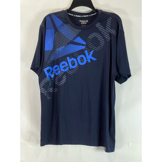 REEBOK Men's Navy/Blue Crewneck Graphic Short Sleeve Shirt SZ M