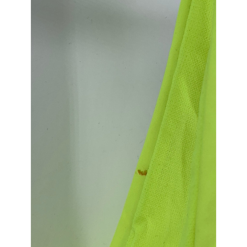 NO BOUNDARIES Women's Neon Green Button-Up Tie-Front Bikini Top SZ M
