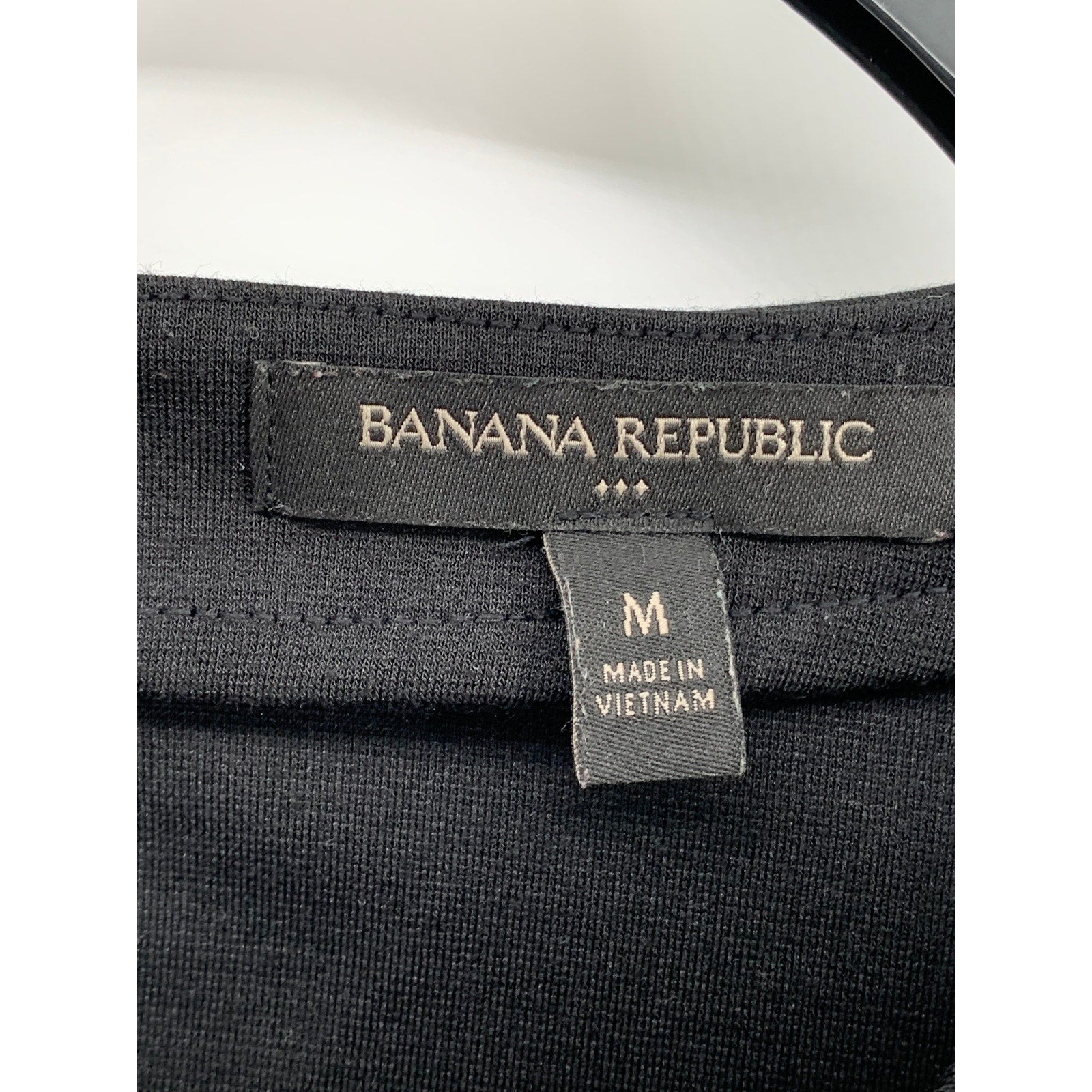 BANANA REPUBLIC Women's Black Scoop-Neck Sleeveless Ponte Textured Top SZ M